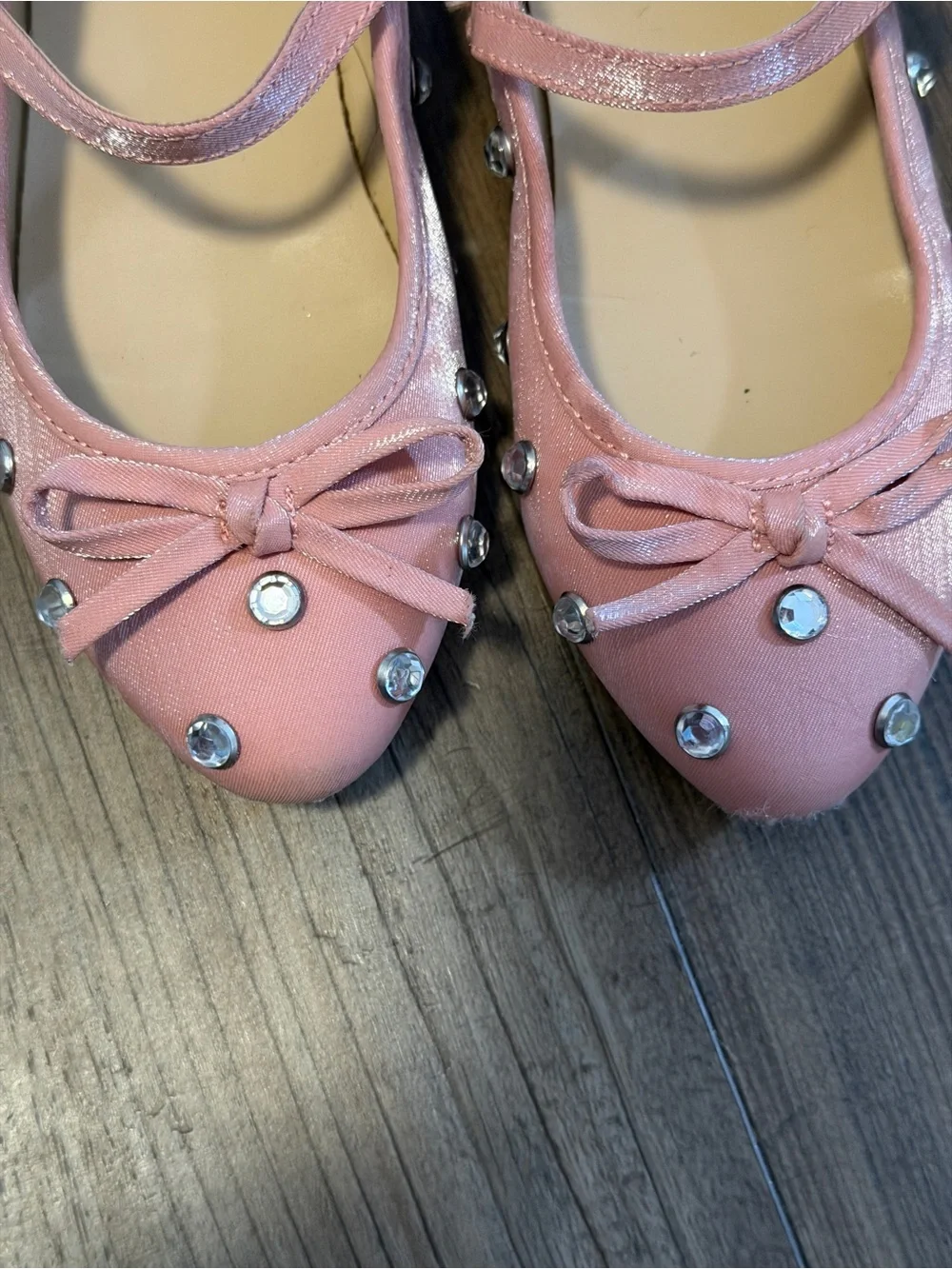 Janie and Jack Girls Pink Jewel Mary Jane Dress Flats with Bow